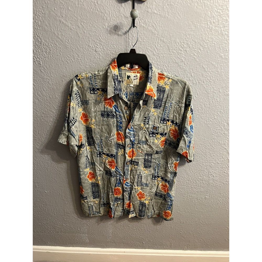 M.E. Sport Vintage Hawaiian Shirt Front Mens Lrg‎